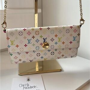 Louis Vuitton Murakami Multicolor Sarah Wallet crossbody with conversion insert